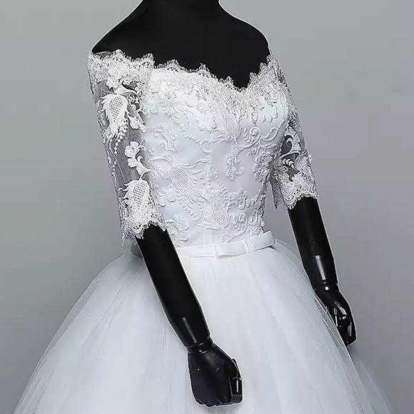 Courthouse Royal Satin Lace Wedding Dress, 4-28W - Picture 4 of 8